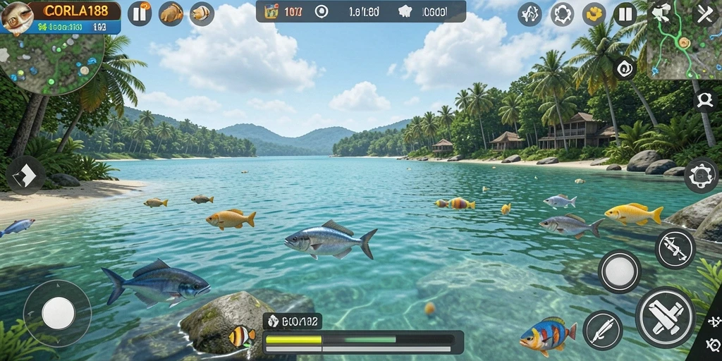 Tangkapan ikan yang megah dalam gameplay CORLA188.
