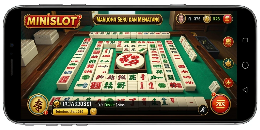 Screenshot permainan <strong>MINISLOT</strong> menampilkan grafik Mahjong yang menawan.